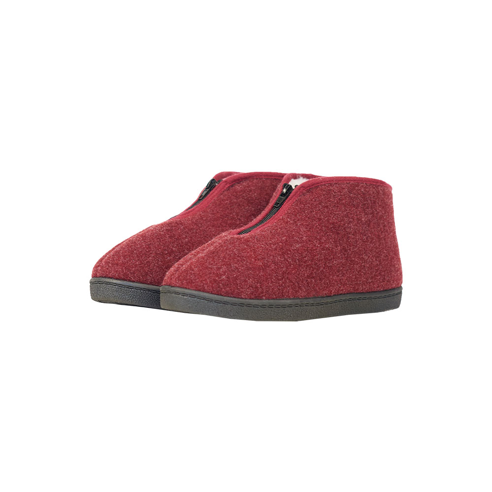 Women home zipped slippers 36-41 red